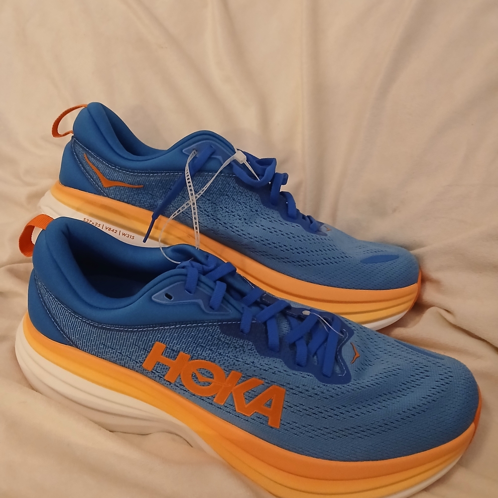 NWOT Hoka Men's (Size 11.5 D=Medium Width) Blue and Orange Running Shoes